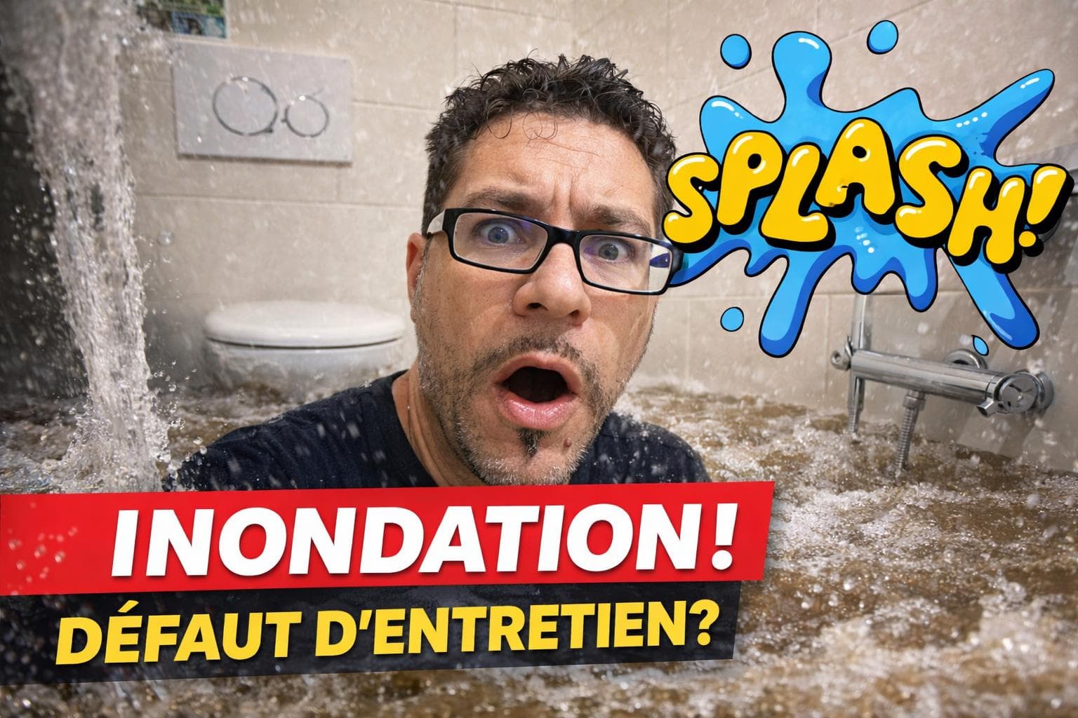 Inondation défaut d’entretien Genève : dégât d’eau dans une salle de bain causé par un manque d’entretien des installations sanitaires