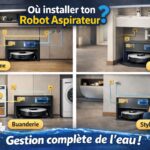 Raccordement d’un robot aspirateur à l’eau et à la vidange selon l’emplacement dans le logement