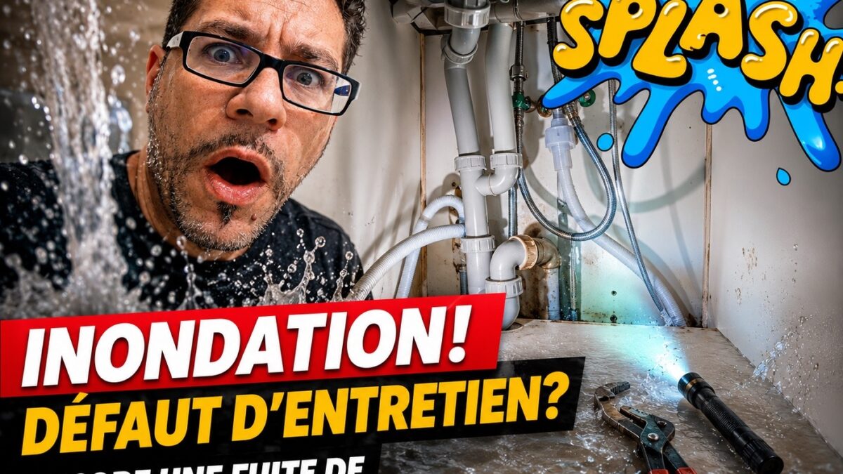 Fuite sous l’évier de cuisine provoquée par un tube de siphon déboîté